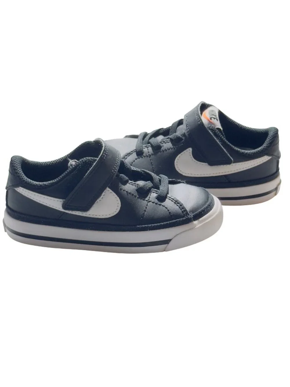 NIKE Toddler Shoes Black & White Sneakers DA5382-002 Size 7.5 Hook & loop Strap